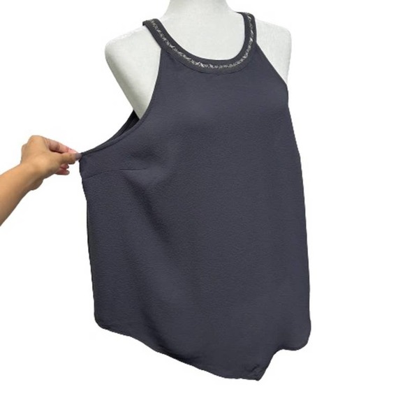 TORRID Embellished Neck Crepe Tank Top Charcoal Grey Size‎ 1/XL - Picture 4 of 9